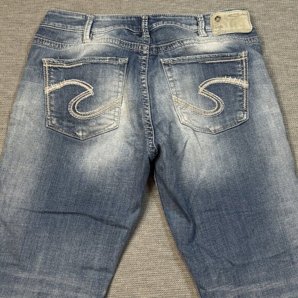 Silver Suki Jeans Womens Blue Denim Super Stretch High Capri Size W30/L22.5 - Picture 4 of 14